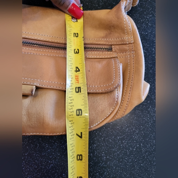 Fossil Light Brown Satchel Shoulder Bag Brass Tone Hardware  11 x 7 - Picture 14 of 16